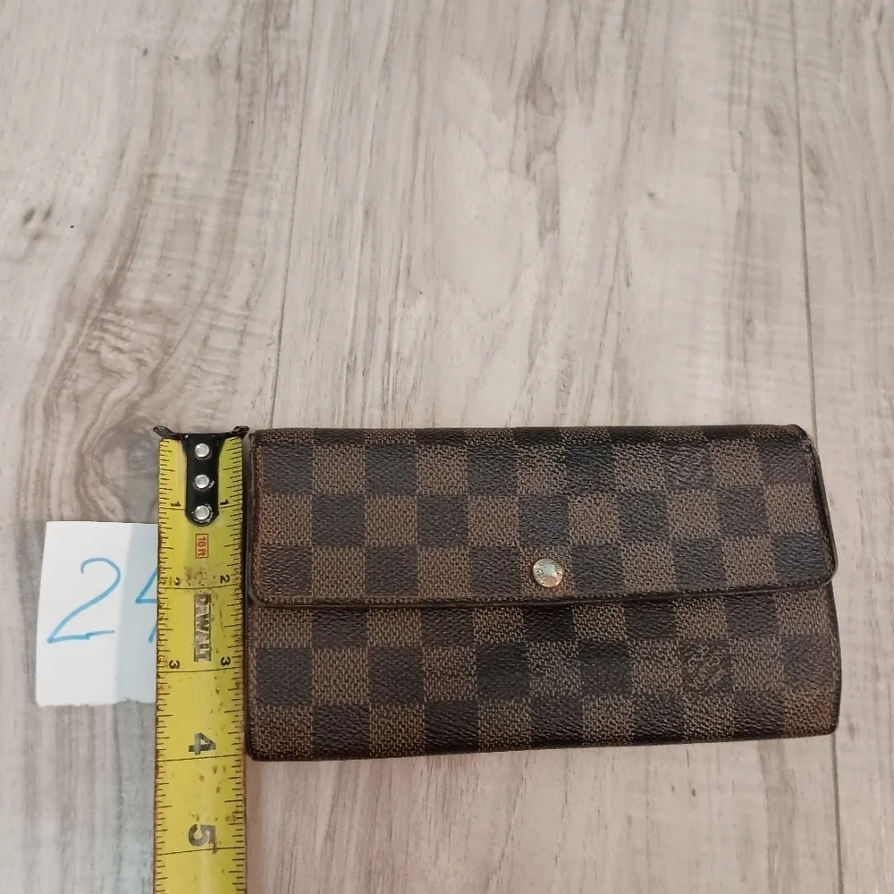 Louis Vuitton Brown Damier Ebene Checkered Wallet